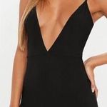 Missguided Black Mini Plunge Dress Photo 0