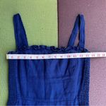 Reformation Blue  Linen Dress with Ruffle Detail Photo 2