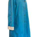 Forecaster of Boston Vintage Reversible Blue Tan Trench Coat Coastal Size 16 Photo 2