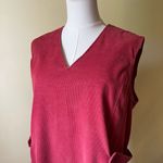 Vintage 70s 80s Corduroy Jumper Dress Coral Pink Sleeveless Midi Medium Photo 6