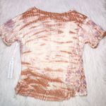Young Fabulous and Broke NWT Women’s Tie Dye Rolled Hem Linen Cotton V-Neck Shirt Photo 3