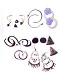 10 pair of vintage retro lavender and purple earrings EVC Photo 1