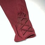 Bally Total Fitness Womens Leggings Size M Burgundy Maroon Wine Athletic Crop Photo 3
