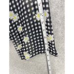 ASOS Women's Button Down Shirt Black Gingham Floral Wide Sleeve Size 4 Sheer Photo 6