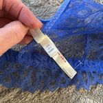 Free People bralette. Size Small. Blue lace with velvet straps. Like new. Photo 4