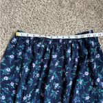 Liz Baker  Essentials Blue Green Floral Midi Skirt Medium Casual Vintage Photo 3