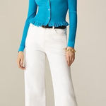 J.Crew women’s New wide leg denim trouser jean size 27 in white Photo 0