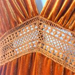 Cider New Y2K Orange Retro Boho Jumpsuit Velvet Wide Leg highwaist stretchy Photo 5