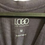 LOGO navy‎ Blue lace trim tunic cardigan top Button Up Asymmetrical Women’s M Size M Photo 4