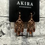 Akira EUC Accessories Set of Gold/Bronze Earrings Dangle Flower Photo 4