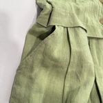Flax VTG  Angelheart Green 100% Linen Midi Dress Lagenlook Buttons Pockets SMALL Photo 3