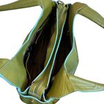 Franklin Covey Full Grain Leather Purse Handbag Green Shoulder Bag Front Pocket Photo 10