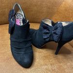 Betsey Johnson  Suede Booties with lace bows size 7” Photo 0