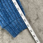 Ribbed Knit Sweater Women’s Small Blue Button Shoulder Long Sleeve Pullover Top Photo 5