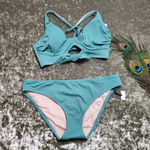 Shade & Shore  Front Tie 2 Piece Swimsuit Top 36B/ Bottoms: L Photo 0