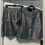 J.Crew Silver and Black Lurex Gingham 2 Piece Skirt Set, size XL Photo 4