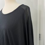 Haute Hippie XS Black Mixed Media Modal 3/4 Dolman Sleeve Blouse Top Photo 1