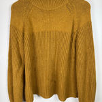 Madewell Balloon-Sleeve Mockneck Sweater Mustard Yellow soft Knit L Cozy Photo 0