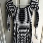 Lovers + Friends All Of Me Stripe Off Shoulder Dress Navy White Size Small Photo 7