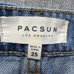 PacSun  Mini Jean Skirt Women's Size 25‎ Medium Wash Frayed Raw Hem Denim Photo 3