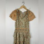 Current Air Boho Chic Floral Tiered Satin Midi Dress Women’s Sz S Photo 2