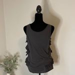 J Crew Ruffled Tank Top.‎ Charcoal Gray. Size Small Gray Photo 2