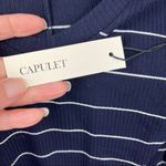 Revolve Capulet Size M Mini Dress Bodycon Navy White Stripe Rib Knit U Neck NEW Photo 8