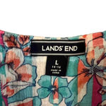 Lands' End  3/4 Sleeve Floral Pattern Button-Up Front Tunic Swim Cover-Up - Large Photo 1