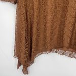 Indigo Soul Lace Hanky Hem Top XL Caramel Festival Boho Earthy Romantic Tunic Brown Photo 2