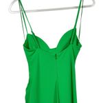 ZARA  XS GREEN MIDI DRESS WITH DRAPED DETAIL Ruched Tie Slit Christmas Party Photo 10