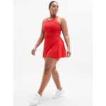 Athleta New  M Match Point Pleated Dress Medium Cardinal Red Bright White Tennis Photo 4