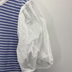 Talbots  Blouse Shirt Woman XL Blue Stripe Puff Sleeve Coastal Beachy Nautical Photo 7