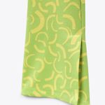 ZARA NWT  HIGH RISE FLARED JACQUARD PANTS  GREEN Photo 7