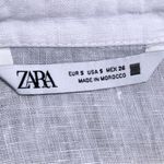 ZARA White linen blend crop oversize shirt S Photo 6