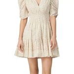 Cleobella  Sadie Mini Dress Women Small Peach Floral Ruffle 100% Cotton Photo 1