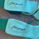 Free People  Parker Silver Chain Heels Green Lime Metallic Sz 39 Photo 11