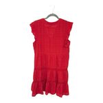 Knox Rose Red Boho Peasant Dress L Flutter Sleeve Tiered Festival Mini Dress Photo 1