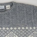 Vintage 90s Rob Winter Fair Isle Snowflake Sweater Gray Size L Photo 3