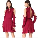 IRO NWT Hanie ruffle cold shoulder wine dress Photo 2