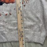 Fox Soft Large Sweater Crewneck Country Leaves Graphic Knit Tan Pullover Photo 9