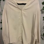 Amazon Elegant Cream Blouse Size XL Tan Photo 0