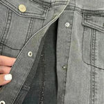 LOGO By Lori Goldstein 4/$25   Distressed Edges Denim Jacket Frayed Grey Sz 4 Photo 4