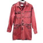 Current/Elliott  The Jumpsuit Long Sleeve Denim Dress in Acid Pink‎ Size 2 Photo 2