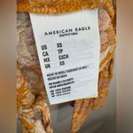 American Eagle Viscose Floral V-Neck Cropped Hem Bell Sleeves Boho Top Size XS Photo 6