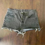 Levi's  501 Black Denim High Waisted Cut Off Jean Shorts , Size: 29, wash black Photo 5