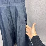 Gap Maternity Blue Double V-Neck Sleeveless Chambray Dress Size 2 Pockets Photo 4