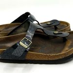 Birkenstock  Gizeh Black Metallic Thong Sandals Women's 8 US Photo 2
