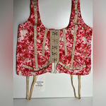 Amazon Floral Tapestry Print Coquette Fairycore Corset Top Bustier w/ Garter Straps Photo 9