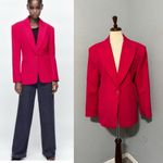 ZARA  Christmas Fuchsia Tailored Fitted Blazer Limited Edition Lapel Collar Sz XL Photo 1
