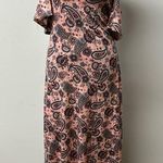 Joe Boxer Floral Paisley Pink Maxi Dress Cold Shoulder Jersey Knit Size Medium Photo 0
